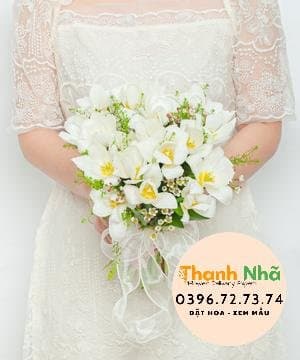 Hoa cầm tay – White Tulip – 1323