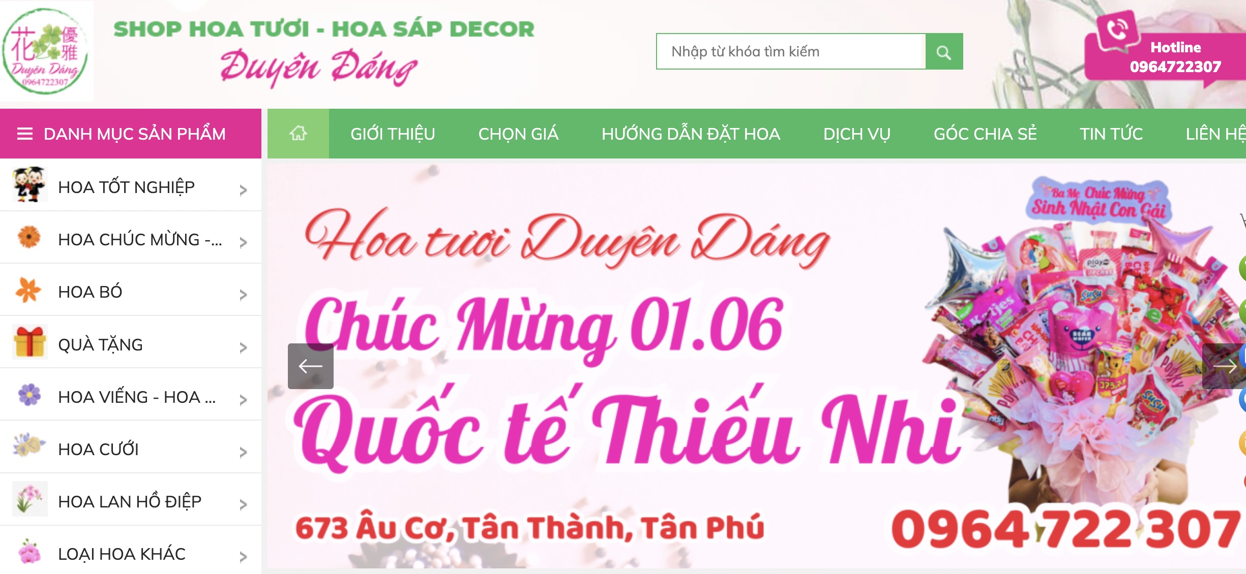 shop hoa tươi duyên dáng